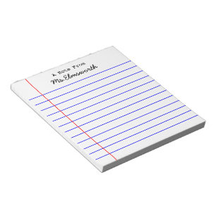 Gepersonaliseerde notitieblok voor schoolpapier