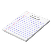 Gepersonaliseerde notitieblok voor schoolpapier (Linkerzijde)