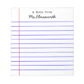 Gepersonaliseerde notitieblok voor schoolpapier (Voorkant)