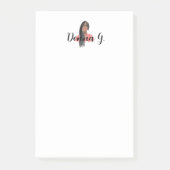 Gepersonaliseerde Notitieblok Zwart Meisje Vlechte Post-it® Notes (Voorkant)