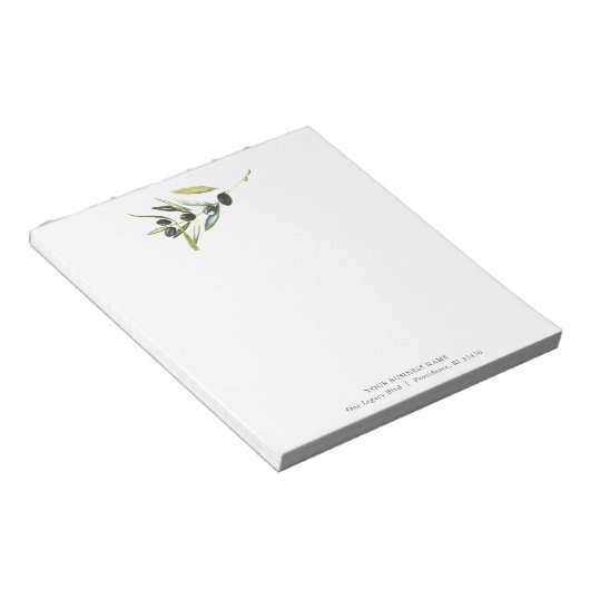 Gepersonaliseerde Notitieblokken Waterverf Olive B (Schuin)