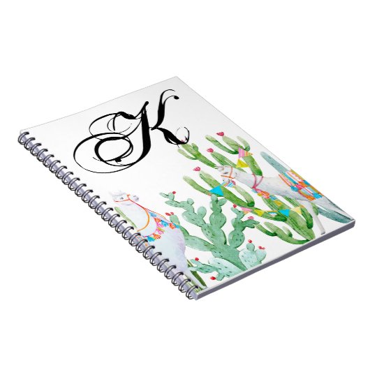 Gepersonaliseerde notitieboek Boho Llama Bohemian  (Rechterzijde)