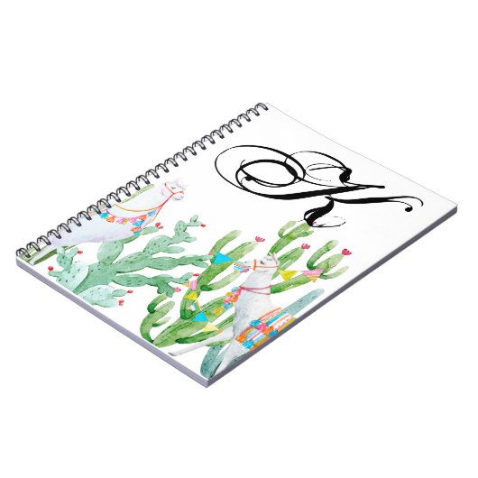 Gepersonaliseerde notitieboek Boho Llama Bohemian  (Linkerzijde)