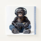 Gepersonaliseerde Notitieboek Gamer Chimp voor kin (Achterkant)
