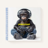 Gepersonaliseerde Notitieboek Gamer Chimp voor kin (Voorkant)