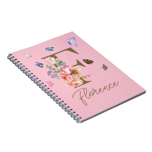 Gepersonaliseerde Notitieboek Initiaal vlinder (Rechterzijde)