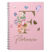 Gepersonaliseerde Notitieboek Initiaal vlinder (Voorkant)