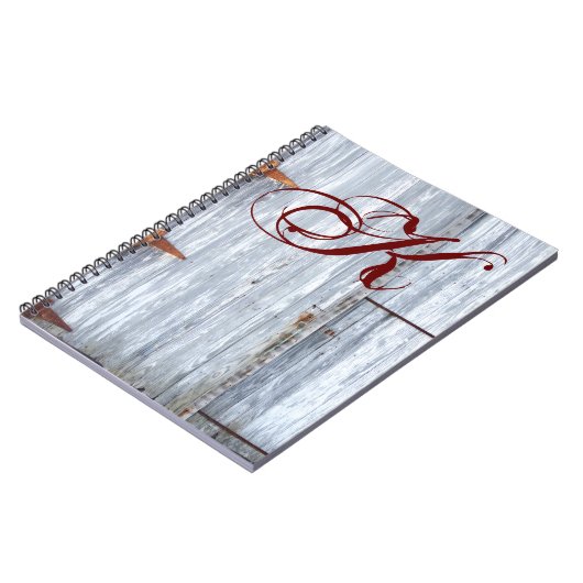 Gepersonaliseerde notitieboek Wit Wassen Hout Schu (Linkerzijde)