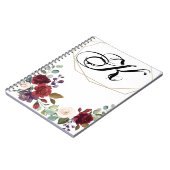 Gepersonaliseerde notitieboek witte rozen gouden g (Linkerzijde)
