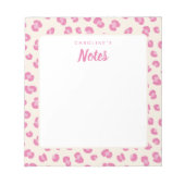 Gepersonaliseerde notities Roze Print Notitieblok (Voorkant)