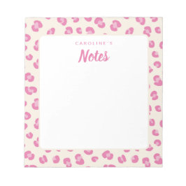 Gepersonaliseerde notities Roze Print Notitieblok