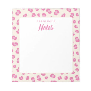 Gepersonaliseerde notities Roze Print Notitieblok