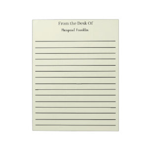 Gepersonaliseerde notities van het bureau van notitieblok