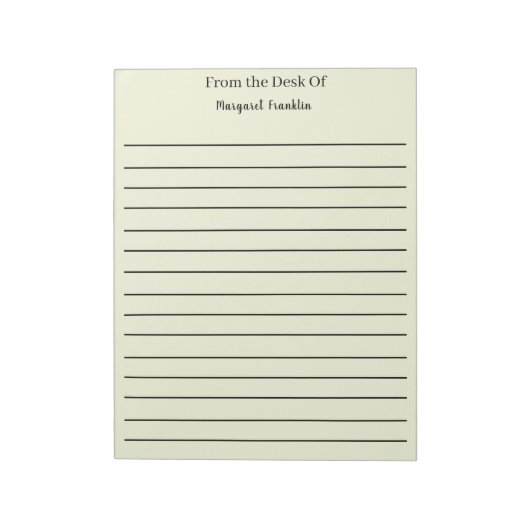 Gepersonaliseerde notities van het bureau van notitieblok (Linkerzijde)