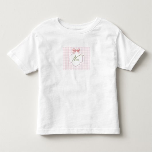 Gepersonaliseerde Nova Baby Girl Nursery Bow & Gin Kinder Shirts (Voorkant)
