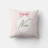 Gepersonaliseerde Nova Baby Girl Nursery Bow & Gin Kussen (Voorkant)