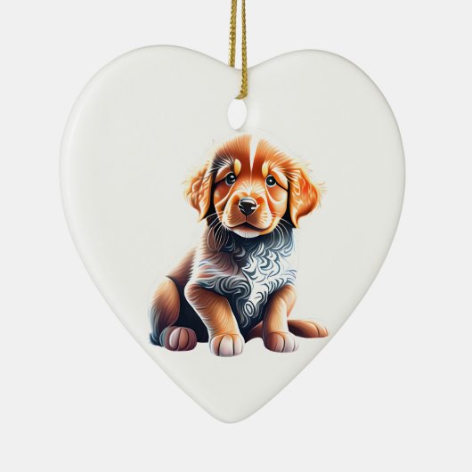 Gepersonaliseerde Nova Scotia Duck Tolling Retriev Keramisch Ornament (Rechts)