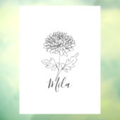 Gepersonaliseerde november Chrysanthemum Geboorteb Raamsticker (Vel 3)