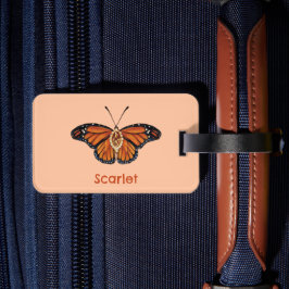 Gepersonaliseerde november Citrine Monarch Butterf Bagagelabel