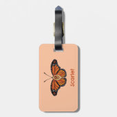 Gepersonaliseerde november Citrine Monarch Butterf Bagagelabel (Achterkant verticaal)