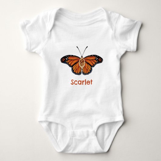 Gepersonaliseerde november Citrine Monarch Butterf Romper (Voorkant)