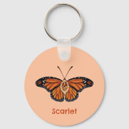 Gepersonaliseerde november Citrine Monarch Butterf Sleutelhanger