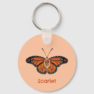 Gepersonaliseerde november Citrine Monarch Butterf Sleutelhanger