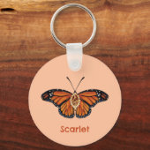 Gepersonaliseerde november Citrine Monarch Butterf Sleutelhanger (Voorkant)