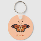 Gepersonaliseerde november Citrine Monarch Butterf Sleutelhanger (Achterkant)