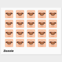Gepersonaliseerde november Citrine Monarch Butterf Vierkante Sticker