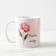Gepersonaliseerde November Flower Mok
