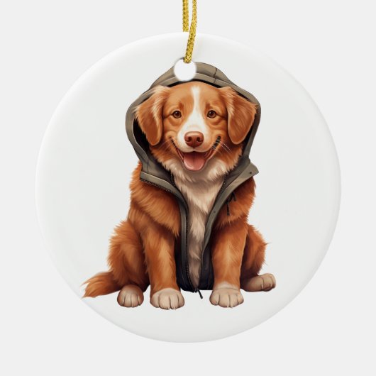 Gepersonaliseerde Novia Scotia Duck Tolling Retrie Keramisch Ornament (Voorkant)