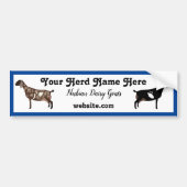 Gepersonaliseerde Nubian Dairy Goat Bumpersticker (Voorkant)