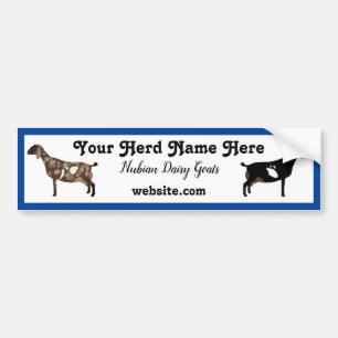 Gepersonaliseerde Nubian Dairy Goat Bumpersticker