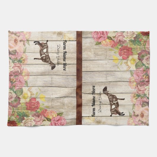Gepersonaliseerde Nubian Dairy Goat Kitchen Towel Theedoek (Horizontaal)