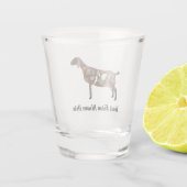 Gepersonaliseerde Nubian Dairy Goat Shot Glas (Achterkant)