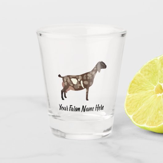 Gepersonaliseerde Nubian Dairy Goat Shot Glas (Voorkant)