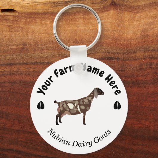 Gepersonaliseerde Nubian Dairy Goat Sleutelhanger (Voorkant)