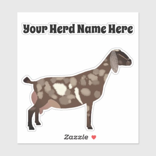 Gepersonaliseerde Nubian Dairy Goat Sticker (Vel)