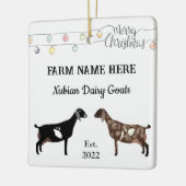Gepersonaliseerde Nubian Dairy Goat White Kerstmis Keramisch Ornament (Links)