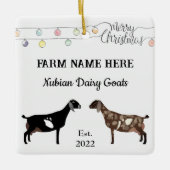 Gepersonaliseerde Nubian Dairy Goat White Kerstmis Keramisch Ornament (Voorkant)