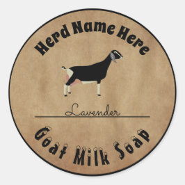 Gepersonaliseerde Nubian Goat Milk Soap Ronde Sticker