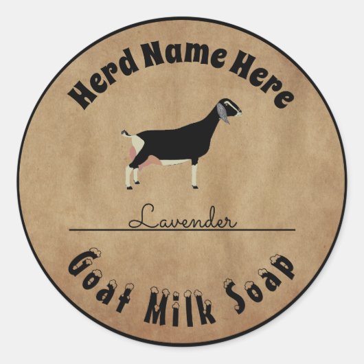 Gepersonaliseerde Nubian Goat Milk Soap Ronde Sticker (Voorkant)