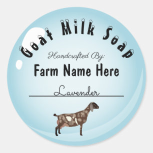 Gepersonaliseerde Nubische Geitenmelk Zeep Blauwe Ronde Sticker