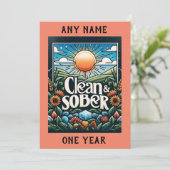 Gepersonaliseerde nuchterheid Clean en Sober Miles Feestdagenkaart (Staand voorkant)