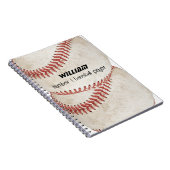 Gepersonaliseerde nummer één honkbalspeler Rustic Notitieboek (Rechterzijde)