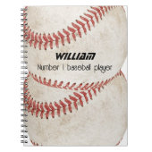 Gepersonaliseerde nummer één honkbalspeler Rustic Notitieboek (Voorkant)