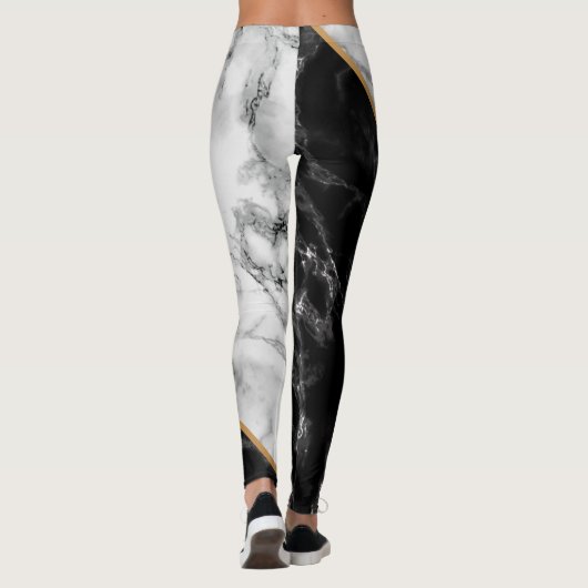 gepersonaliseerde Nummers Leggings zwarte witte ma (Achterkant)