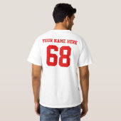 Gepersonaliseerde nummers Naam Rood T-shirt (Achterkant volledig)