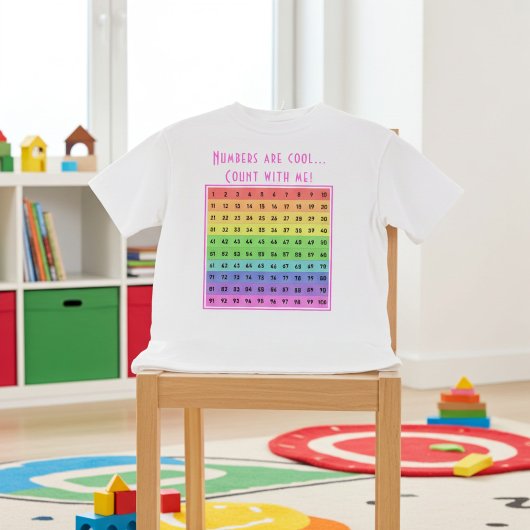 Gepersonaliseerde "Nummers zijn cool!" 1-100 Grafi T-shirt